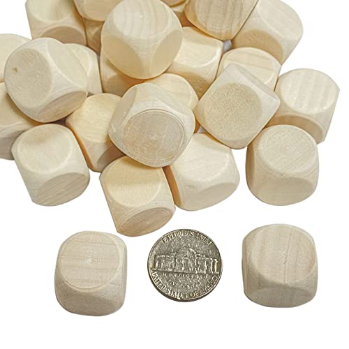 Cregugua 100 Pack Wooden Dice Unfinished Wood Cube Small Blank Square Blocks for Crafts 34 in - Image 1