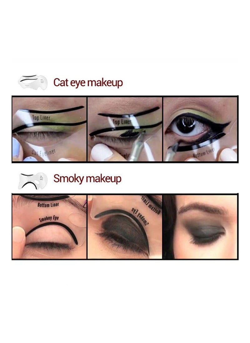 SYOSI, 20 Pcs Eye Make-Up Eyeliner Stencil Cards Template Sticker for Smokey or Winged Eye