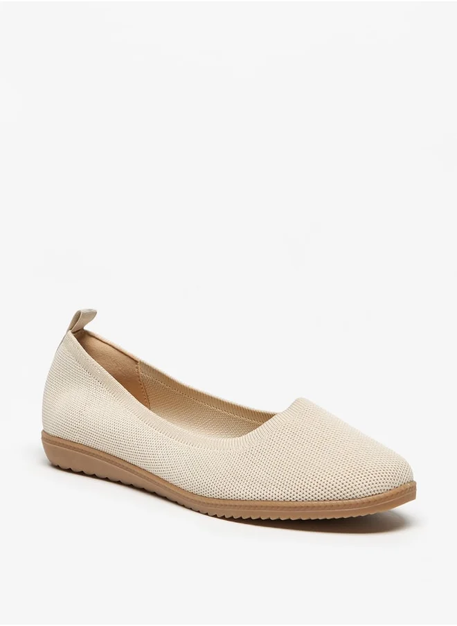 Flora Bella By Shoexpress Textured Slip-On Ballerina Shoes