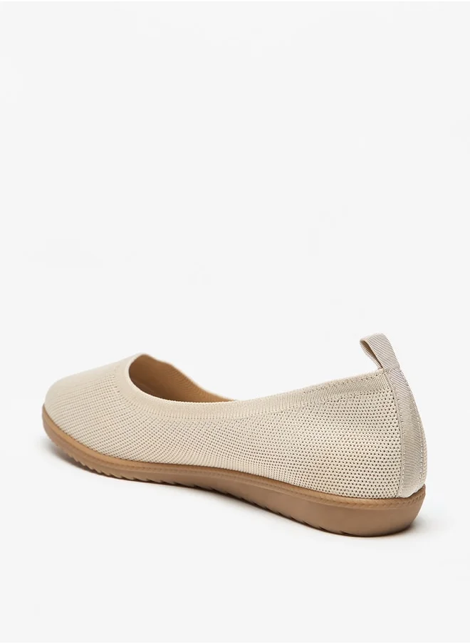 Flora Bella By Shoexpress Textured Slip-On Ballerina Shoes