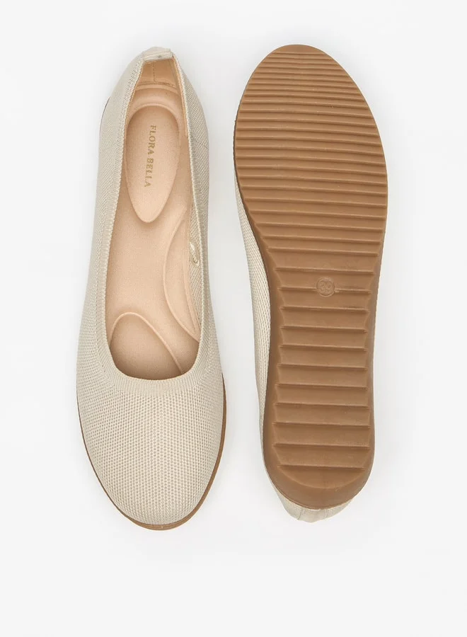 فلورا بيلا من شو إكسبرس Textured Slip-On Ballerina Shoes