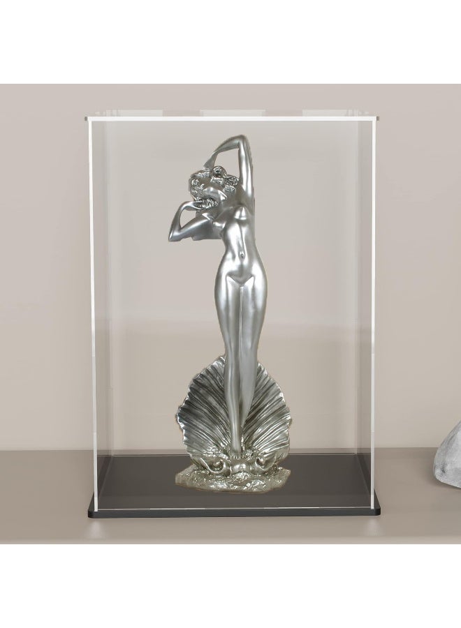 TPGP Clear Acrylic Display Case With Matt Black Base And Lid, Dust-Proof Acrylic Showcase, Cube Counter-Tops Box For Large Collectibles (9X9X13 Inch) - Image 3