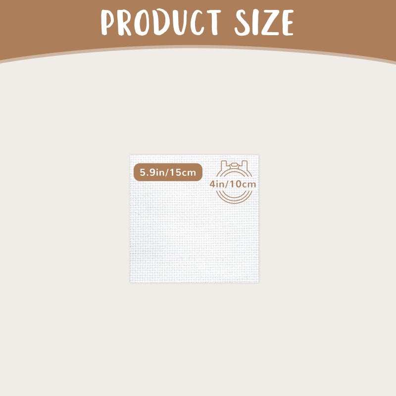 Nitelemn 10 PCS Aida Cloth 14 Count Cross Stitch Fabric, Pre-Cut White Squares Fabric for Craft Embroidery, Handmade Needlework, DIY Handicrafts (5.9Ã—5.9 Inch) - Image 2
