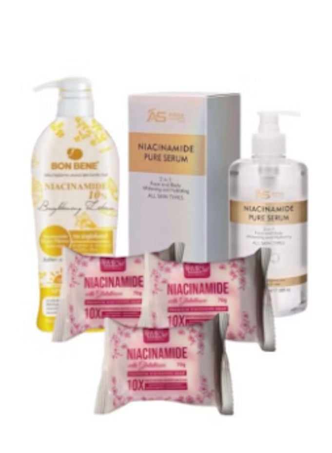 Ashley Bmrs soap 3pcs and niacinamide lotion and niacinamide pure serum combo set