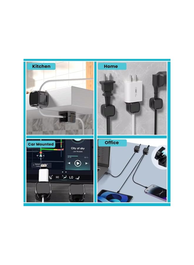 Green Tiger 6PCS Magnetic Cable Clips, Self Adhesive Magnetic Cord Organizer Cable Management, Power Cords USB TV Cables Holder Keeper Organizer, Hidden Charging Cable Storage Collector for Home Desk Office Car N - Image 5