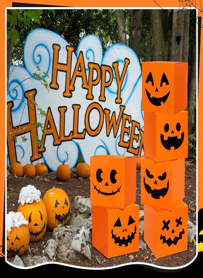 Zhanmai 6 Pcs Large Trunk or Treat Car Decoration Boxes 11.8 x 11.8 Inch Halloween Party Decoration for Halloween Party Decor Centerpiece Car Yard Decor(Orange,Cute Style - Image 3