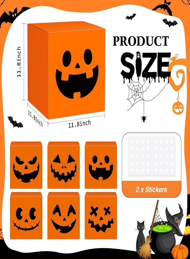 Zhanmai 6 Pcs Large Trunk or Treat Car Decoration Boxes 11.8 x 11.8 Inch Halloween Party Decoration for Halloween Party Decor Centerpiece Car Yard Decor(Orange,Cute Style - Image 2