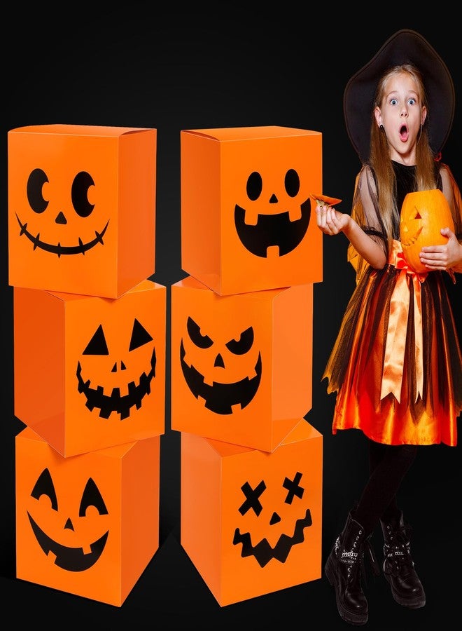 Zhanmai 6 Pcs Large Trunk or Treat Car Decoration Boxes 11.8 x 11.8 Inch Halloween Party Decoration for Halloween Party Decor Centerpiece Car Yard Decor(Orange,Cute Style - Image 4