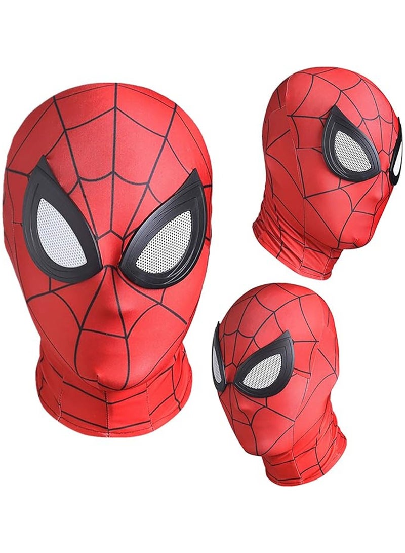 قناع العنكبوت للرأس من الليكرا وقناع الوجه الكامل، زي لعب الأدوار السينمائي للأطفال (بما في ذلك القلادة والنظارات الشمسية) - Image 2