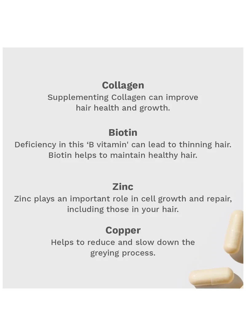 HAIR BURST Hair Vitamins For Women 35 + With Added Collagen - Food Supplement Containing:60 Vitamin,Minerals,Collagen,MSM & Amino Acids. Capsules
