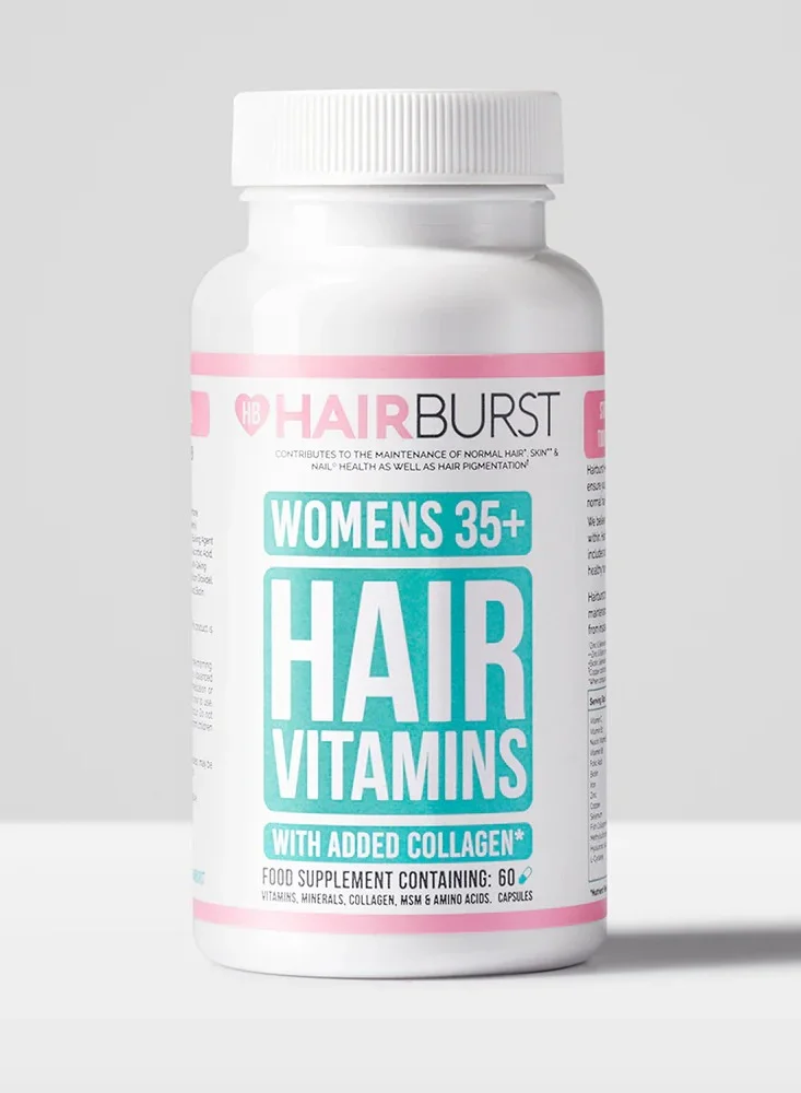 HAIR BURST Hair Vitamins For Women 35 + With Added Collagen - Food Supplement Containing:60 Vitamin,Minerals,Collagen,MSM & Amino Acids. Capsules