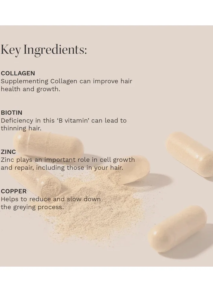 HAIR BURST Hair Vitamins For Women 35 + With Added Collagen - Food Supplement Containing:60 Vitamin,Minerals,Collagen,MSM & Amino Acids. Capsules