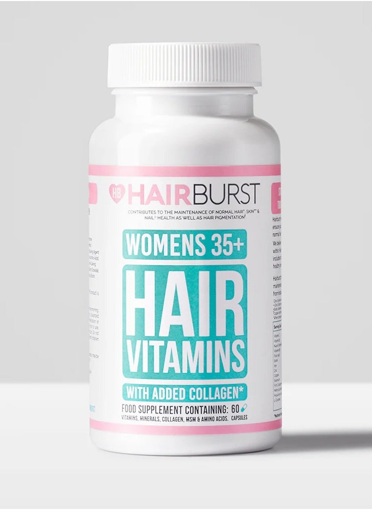 HAIR BURST Hair Vitamins For Women 35 Years And Over With Added Collagen - With Biotin - Anti Hair Loss Supplement For Thinning Hair - Grow Longer Stronger Healthy Hair - 60 Capsules - 30 Day Supply  - Image 1