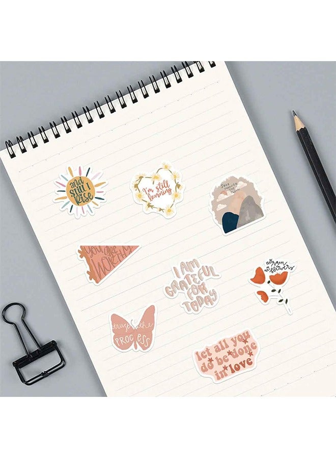 Vintage Inspirational Stickers 50Pcs, Boho Motivational Aesthetic Stickers for Women Adults Kids Teen Teachers, Retro Vinyl Waterproof Positive Decals for Laptop Water Bottles Phone Scrapbook Journal - Image 3