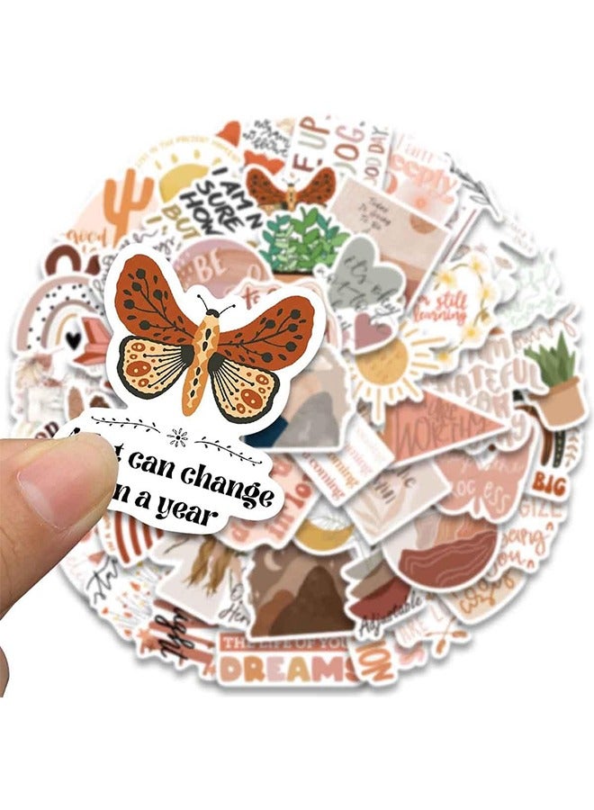 Vintage Inspirational Stickers 50Pcs, Boho Motivational Aesthetic Stickers for Women Adults Kids Teen Teachers, Retro Vinyl Waterproof Positive Decals for Laptop Water Bottles Phone Scrapbook Journal - Image 2