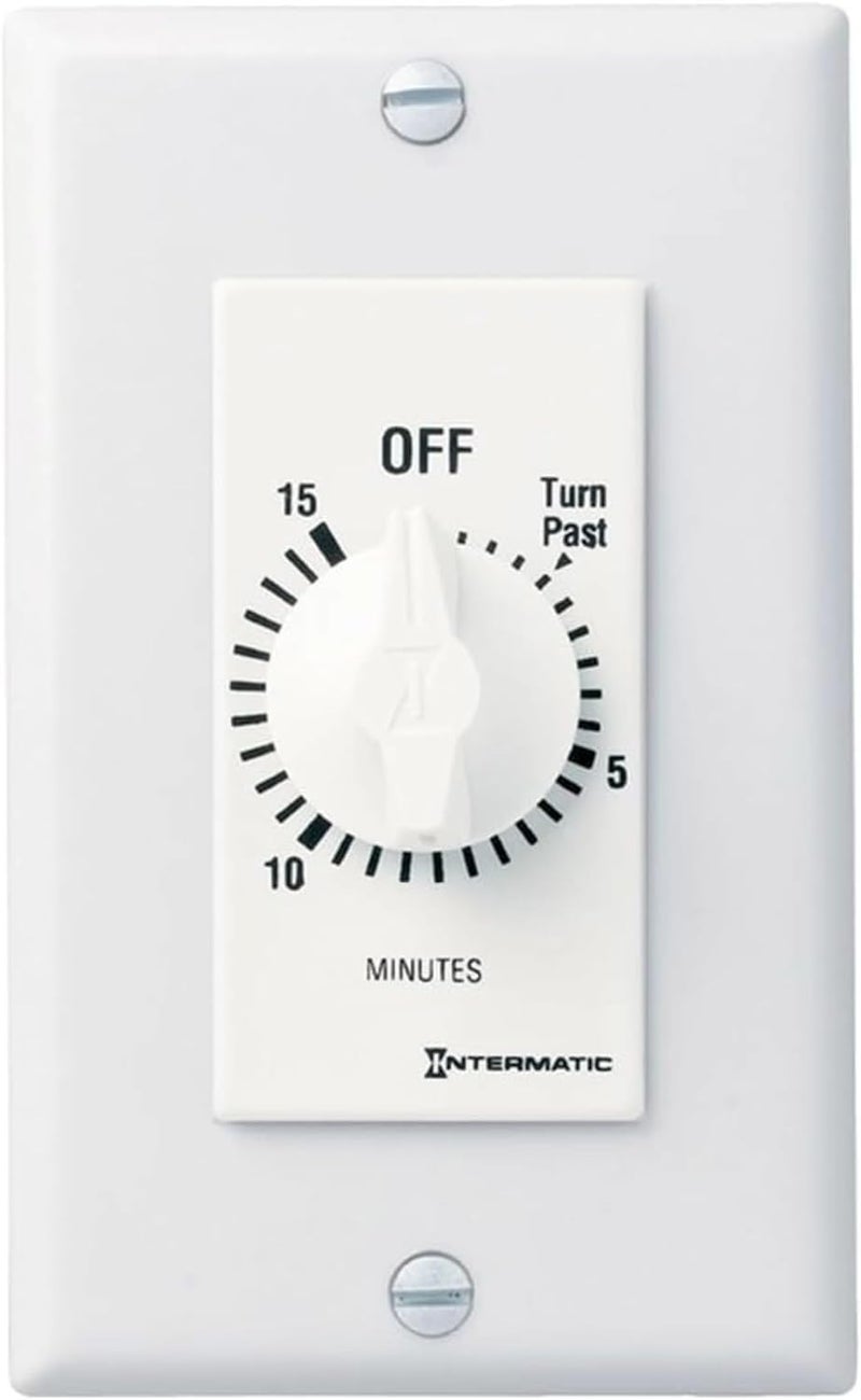 Intermatic SW15MWK 15-Minute Spring Wound Timer, White - Energy-Saving Control for Lights and Appliances - Easy Installation and Operation - Image 1