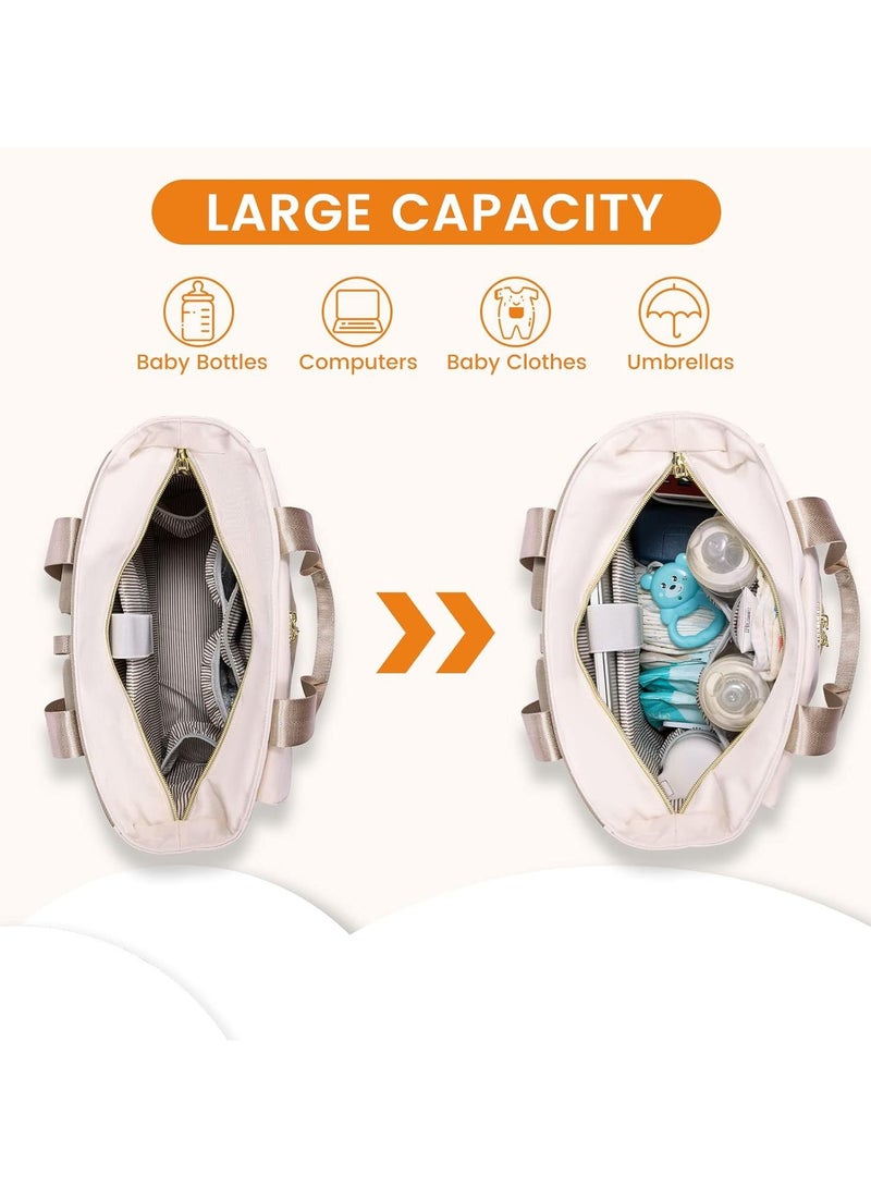 A must-have for mums and babies on the go! Large capacity lightweight nappy tote / backpack with multiple compartments + portable design. - Image 2