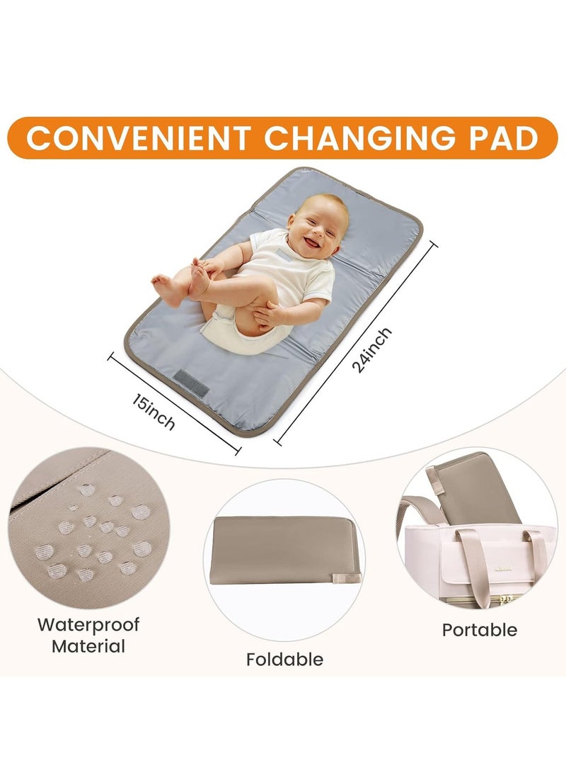 A must-have for mums and babies on the go! Large capacity lightweight nappy tote / backpack with multiple compartments + portable design. - Image 4