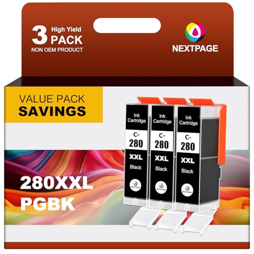 NEXTPAGE 280XXL PGBK Ink Cartridge Compatible Replacement for Canon 280 PGBK 280 XXL PGI-280XXL Black to Use with Pixma TR7520 TR7500 TR8520 TR8500 TS6200 TS6220 TS6300 Printer - Image 1