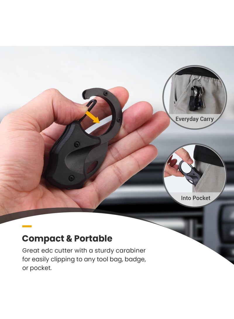 SYOSI Carabiner with Pocket Knife, Small Pocket Knife for Men, Cool Carabiner Knife Box Cutter with 1.34inch Stainless Steel Blade, Mini Folding Knives EDC Gadgets for Everyday Carry - Image 5