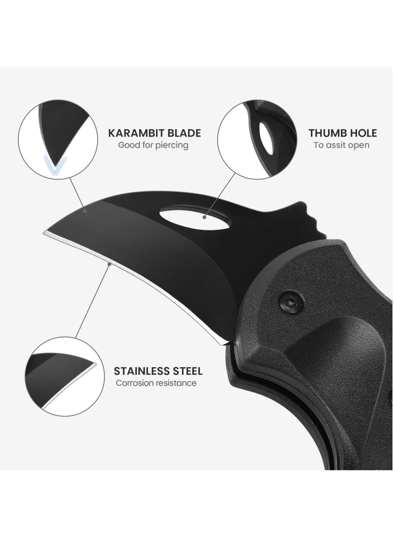 SYOSI Carabiner with Pocket Knife, Small Pocket Knife for Men, Cool Carabiner Knife Box Cutter with 1.34inch Stainless Steel Blade, Mini Folding Knives EDC Gadgets for Everyday Carry - Image 2