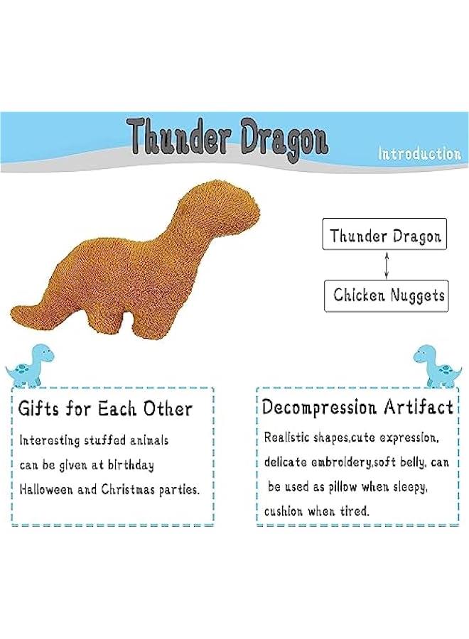 هوكور لعبة قطيفة للاطفال مقاس 45 سم بتصميم ديناصور دجاج، وسادة دجاج ناجتس مضحكة، هدايا للاطفال والبالغين والصديقة (وسائد مخملية) - Image 2