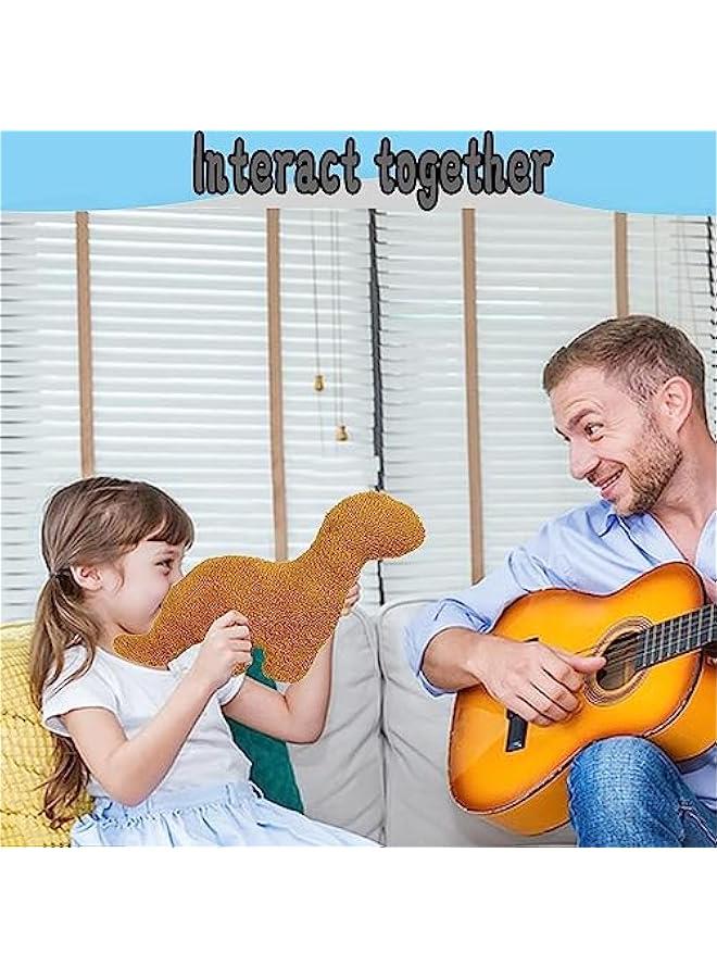 هوكور لعبة قطيفة للاطفال مقاس 45 سم بتصميم ديناصور دجاج، وسادة دجاج ناجتس مضحكة، هدايا للاطفال والبالغين والصديقة (وسائد مخملية) - Image 4