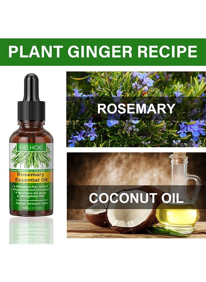 EELHOE - Rosemary Essential Oil 30ml, Hair Scalp Oil, Skin Care, Pure Natural Rosemary Oil for Hair Growth Serum, Dry Damaged Hair, Rosemary Essential Oil for Loss Hair and Hair Split End Care - Image 1
