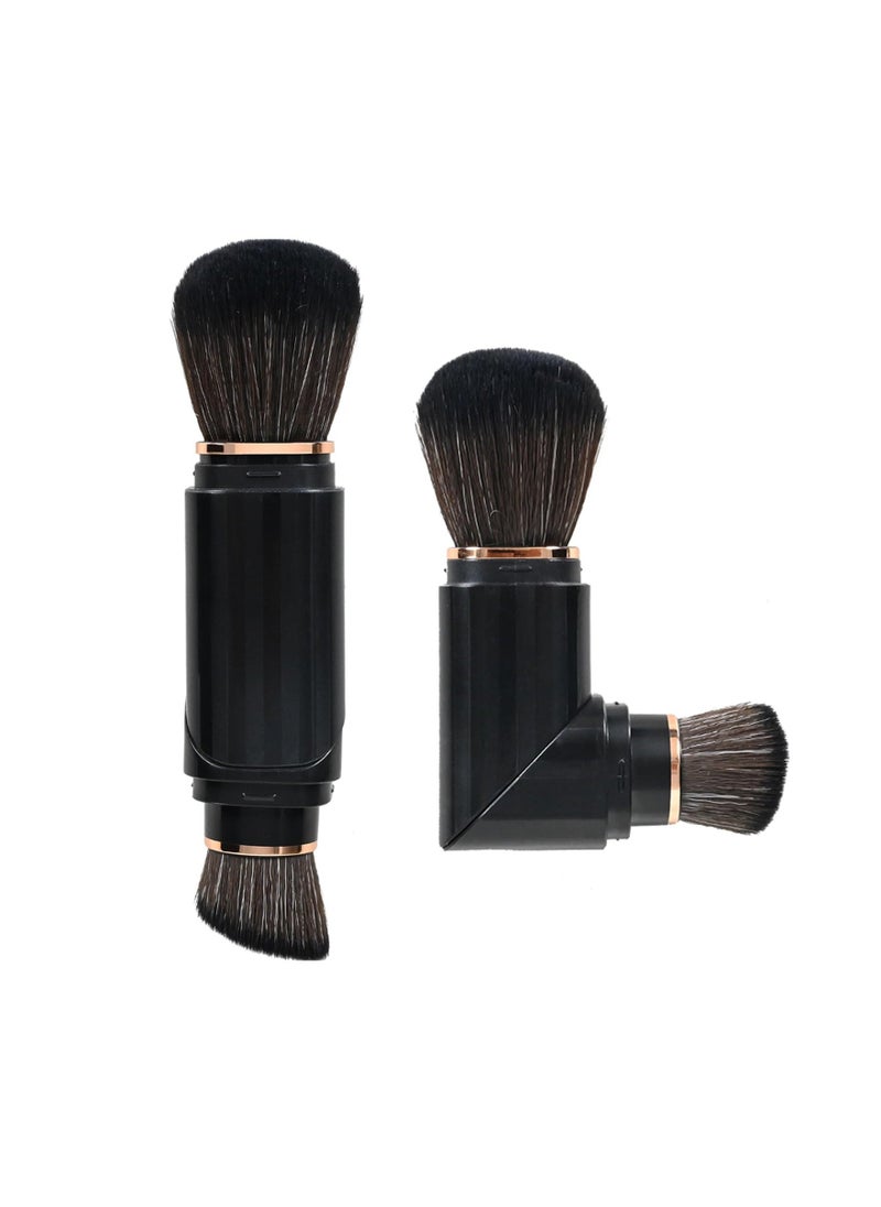 Generic Double Ended Makeup Brush, Retractable Kabuki Makeup Brushes, Travel Foundation Powder Blush Brush, Dual Concealer Makeup Brush With Cap for Blush, Bronzer, Buffing, Flawless Powder Cosmetics - Image 1