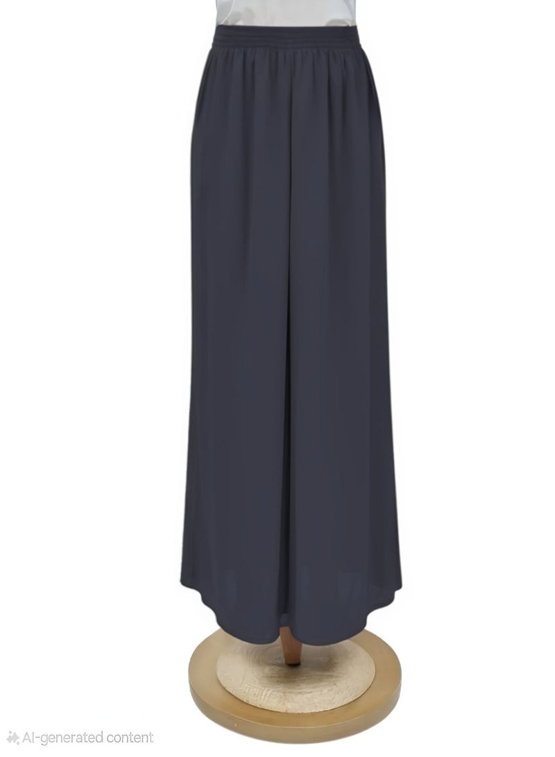 Dee's Fashion Wide Leg Chiffon Palazzo Pants with Elastic Waistband, Flowy Design & Divider Skirt for Women – Comfortable and Stylish  - Image 1