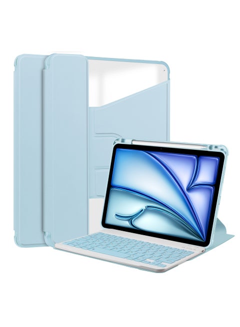 360° Rotating Keyboard Case for iPad Air 11-inch 2024 Edition, Vertical Stand, Magnetic Removable Keyboard, Slim Folio Smart Case with Keyboard