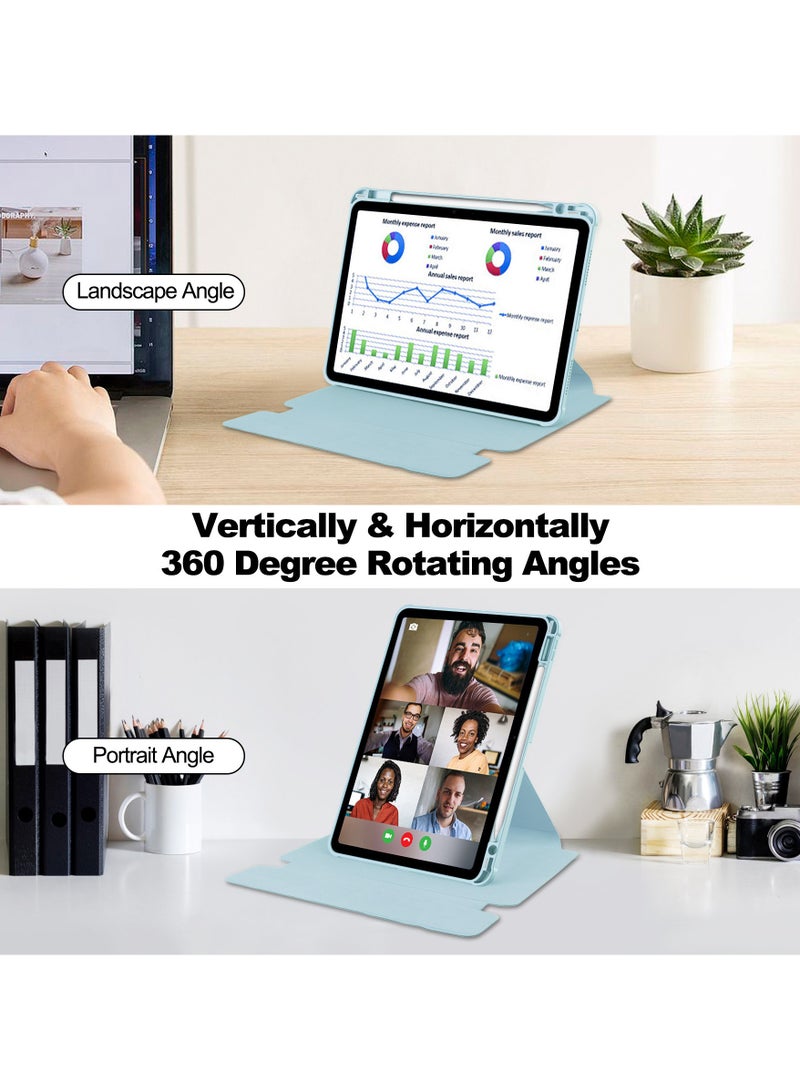 360° Rotating Keyboard Case for iPad Air 11-inch 2024 Edition, Vertical Stand, Magnetic Removable Keyboard, Slim Folio Smart Case with Keyboard