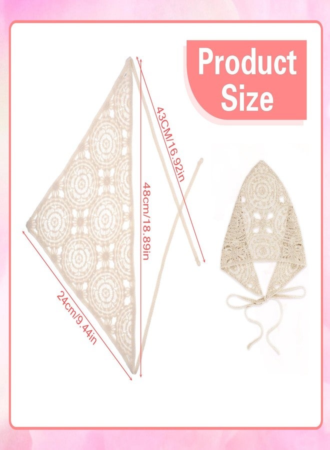 Jeffdad باندانا كروشيه من جيفداد للنساء، وشاح رأس أنيق من الكروشيه، عصابة رأس بوهيمية مصنوعة يدويًا، وشاح رأس ناعم ومريح للارتداء اليومي - Image 2