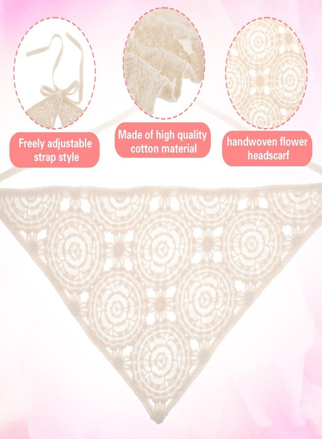 Jeffdad باندانا كروشيه من جيفداد للنساء، وشاح رأس أنيق من الكروشيه، عصابة رأس بوهيمية مصنوعة يدويًا، وشاح رأس ناعم ومريح للارتداء اليومي - Image 3