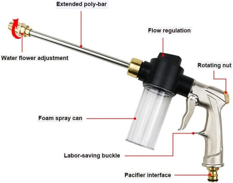 Cordless Pressure Washer, Garden Water Sprinkler Hose Nozzle High Pressure Car Wash Metal Spray Irrigation,for Car/Floor/Patio - Image 2