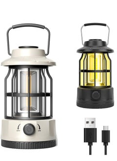 ماركة غير محددة فانوس تخييم USB قابل لإعادة الشحن، مصباح LED معدني عتيق بدون خطوات، مصباح خيمة معلق مقاوم للماء للمشي لمسافات طويلة وصيد الأسماك وحالات الطوارئ  - Image 1