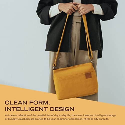 DailyObjects Unisex All Sunday Sling Crossbody Bag |Cotton Canvas Purse With Slip Pockets | Zip Closure | Storage Space For Essentials | Relaxed and Functional Shoulder Handbag | Handcrafted Mustard - Image 3