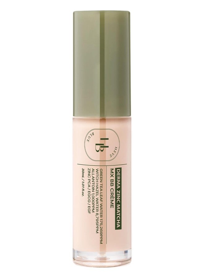 HEVEBLUE Derma Zinc Matcha MX BB Cream 3.0 Fair – Lightweight Creamy BB with Hydrating Adherence, Gentle for Sensitive Skin, Natural Skin Correction, No Gray Cast, Green Tea, 6 Shades