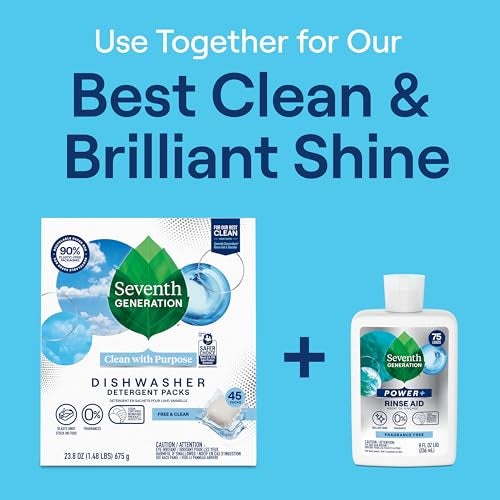 Seventh Generation Power+ Dishwasher Rinse Aid, Fragrance Free, 8 fl oz, (Pack of 9) - Image 5