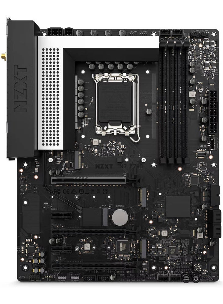 NZXT N7 Z790 LGA 1700 ATX Motherboard, Intel Z790 Chipset, Dual-Channel 4x DDR5 DIMM, 128GB Max Memory, PCIe 5.0 16, Wi-Fi 6E, BT V5.2, HDMIx1, 1x M.2, USB 2.0, USB 3.2 Type-C, White | N7-Z79XT-W1 - Image 5