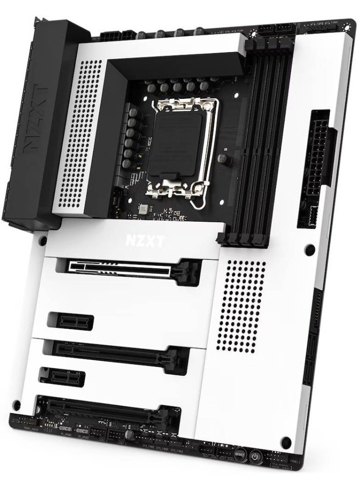 NZXT N7 Z790 LGA 1700 ATX Motherboard, Intel Z790 Chipset, Dual-Channel 4x DDR5 DIMM, 128GB Max Memory, PCIe 5.0 16, Wi-Fi 6E, BT V5.2, HDMIx1, 1x M.2, USB 2.0, USB 3.2 Type-C, White | N7-Z79XT-W1 - Image 1
