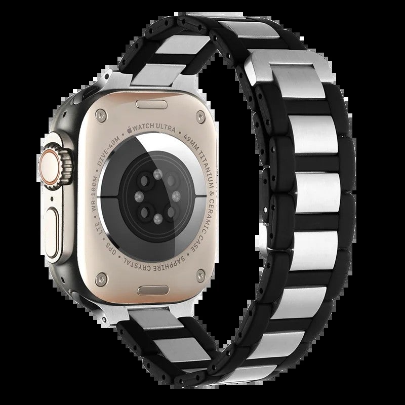 Bluejw Replacement Watch Strap for Apple Watch Ultra – FKM Rubber & Stainless Steel Magnetic Band for Men and Women - Image 4