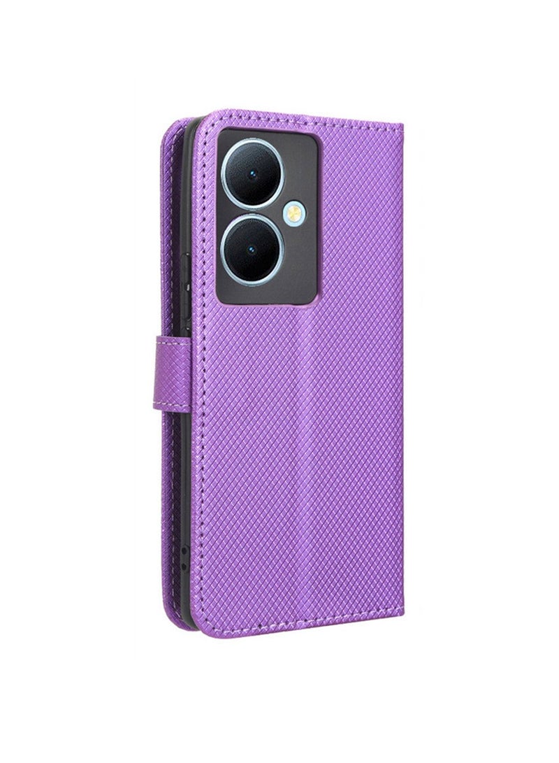 Vivo Y78 Plus 5G/Y78 /V29 Lite 5G Wallet Case Stand PU Leather Magnetic Closure Ultra Slim Flip Shockproof Anti-Fingerprint Anti-Scratch and Anti-Drop Protection Back Cover Card Slots  - Image 2
