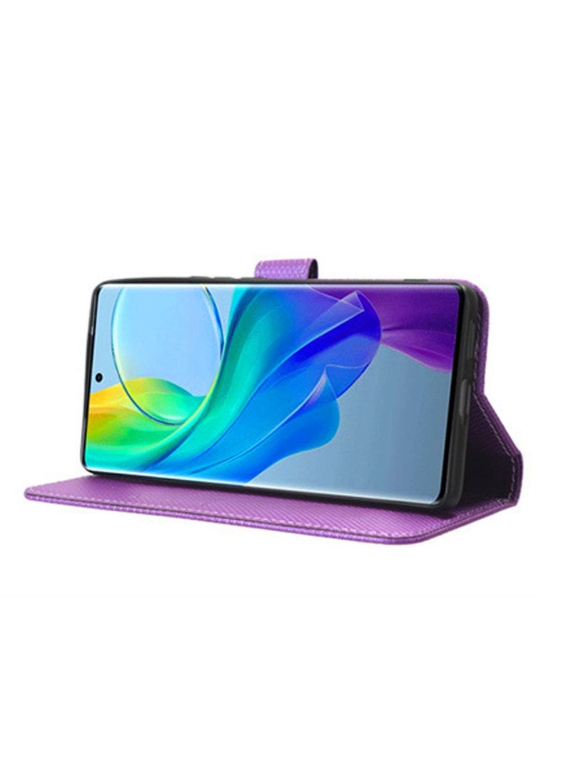 Vivo Y78 Plus 5G/Y78 /V29 Lite 5G Wallet Case Stand PU Leather Magnetic Closure Ultra Slim Flip Shockproof Anti-Fingerprint Anti-Scratch and Anti-Drop Protection Back Cover Card Slots  - Image 3