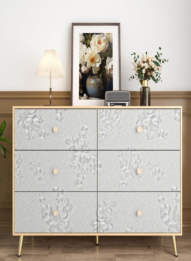 ReWallpaper Silver Grey Wallpaper Peel and Stick Silk Floral Wallpaper for Bedroom Removable Grey Contact Paper Self Adhesive Textured Embossed Flower Wall Paper for Bathroom Living Room 17.5inX10ft - Image 4