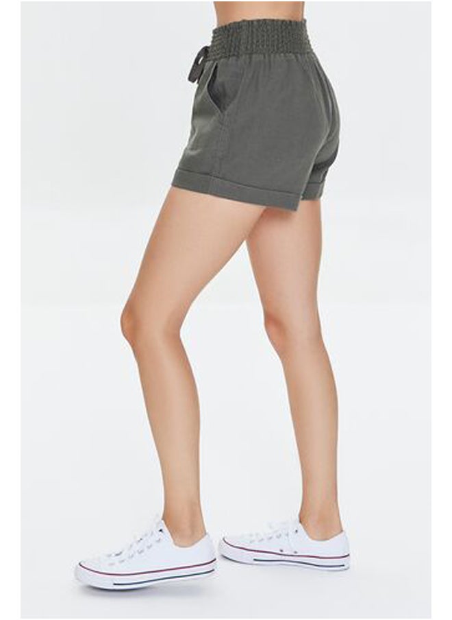 FOREVER 21 Cuffed Drawstring Pull-On Shorts  - Image 3