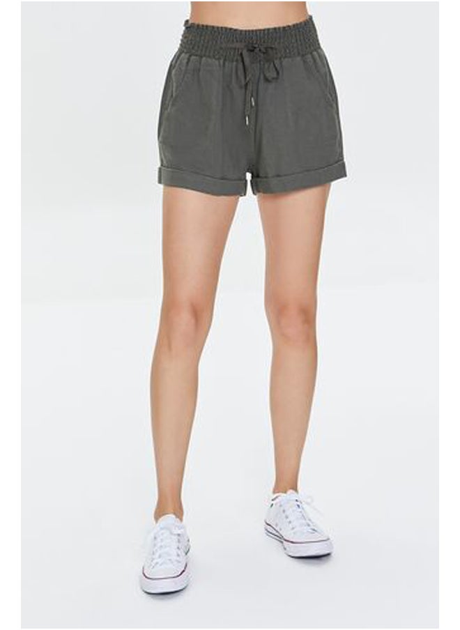 FOREVER 21 Cuffed Drawstring Pull-On Shorts  - Image 2
