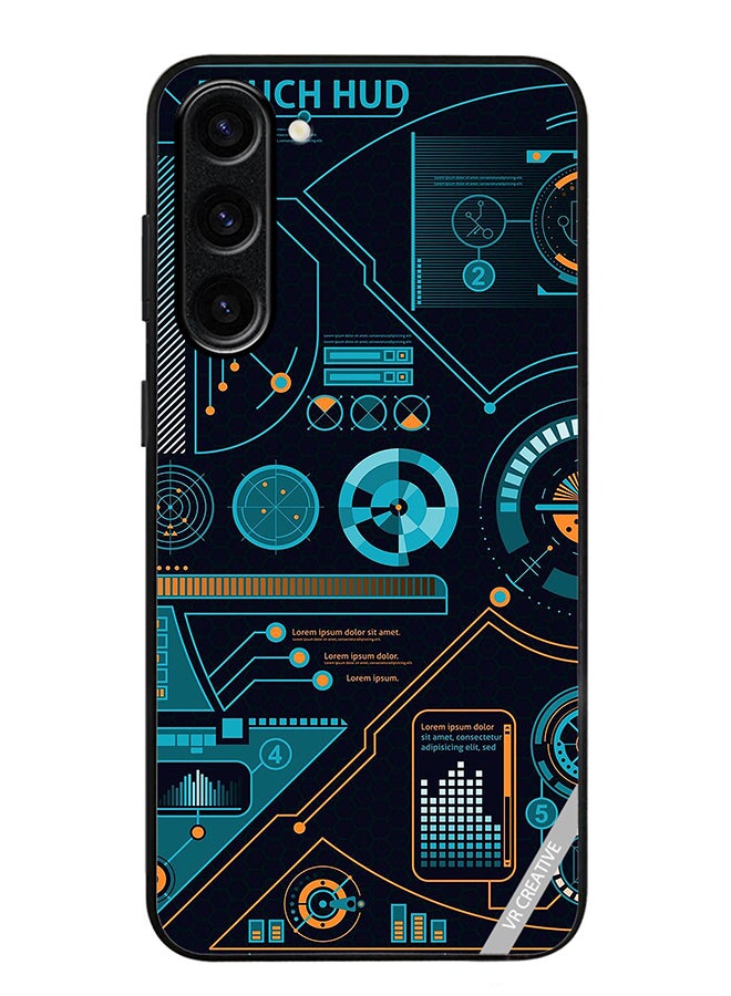 VR CREATIVE Protective Case Cover For Samsung Galaxy S24 Touch Hud Design Multicolour - Image 1