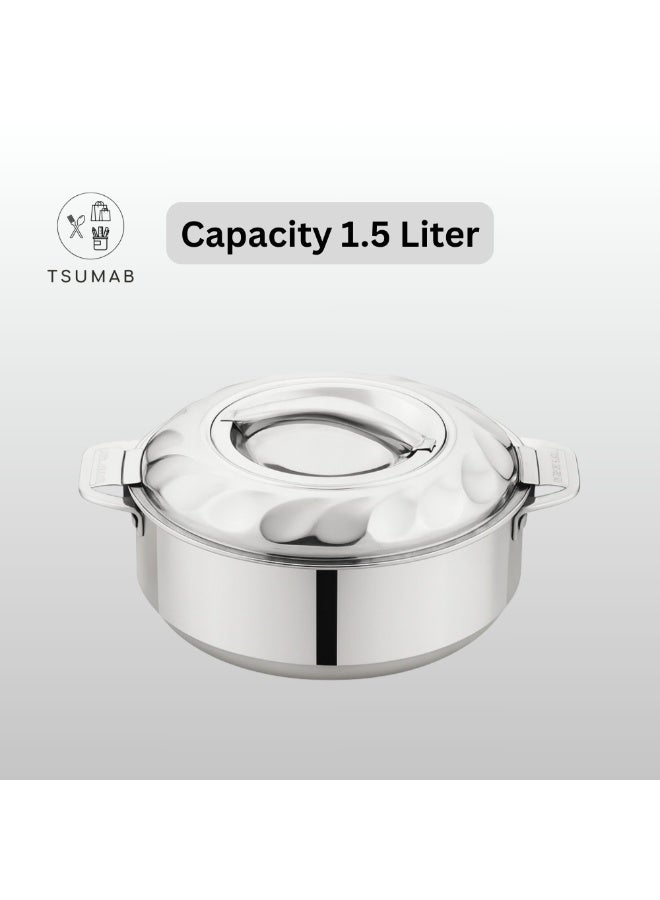 تسوماب قدر طهي تسوماب المعزول المصنوع من الفولاذ المقاوم للصدأ - سعة 1.5 لتر - Image 2