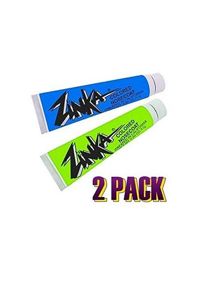 zinka Colored Nosecoat Zinc Oxide Based Water Resistant 2 Pack Bundle 0.6 Ounce Tube Blue Green - Image 2